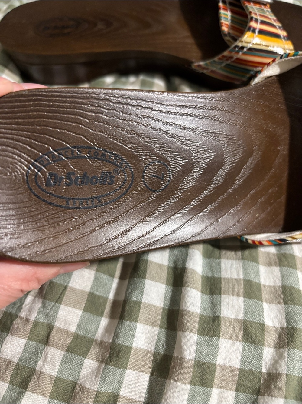 Dr. Scholl's Multicolor Striped Slide Sandals with Buckle - Picture 4 of 4